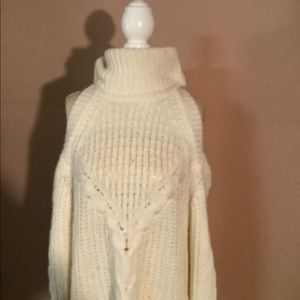 Express turtleneck cold shoulder sweater